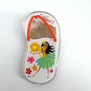 Hawaii Flip Flop Sandal Collectible Travel Souvenir Magnet with Sand Inside